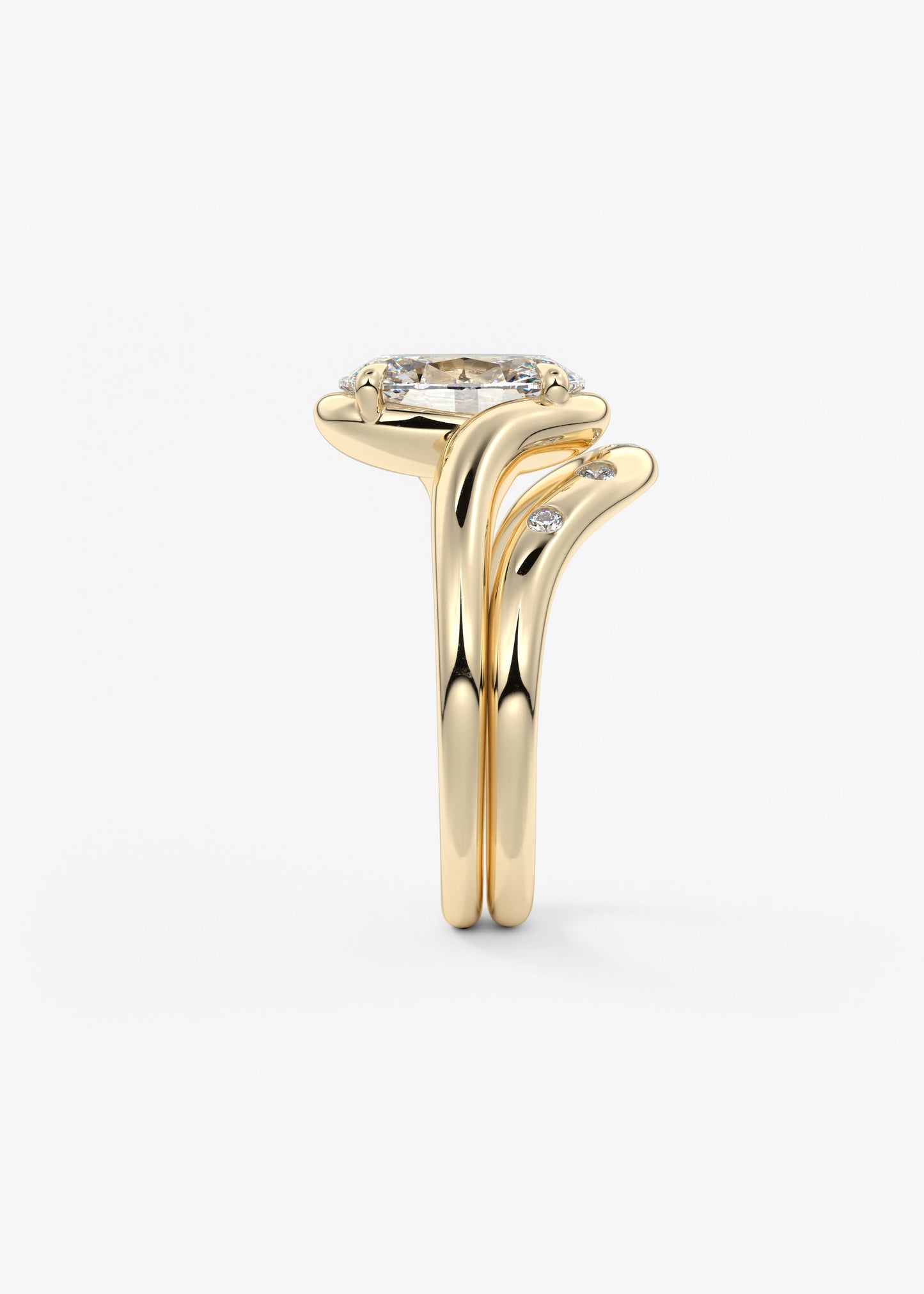 Oval Swirl Lab Grown Diamond Engagement Ring