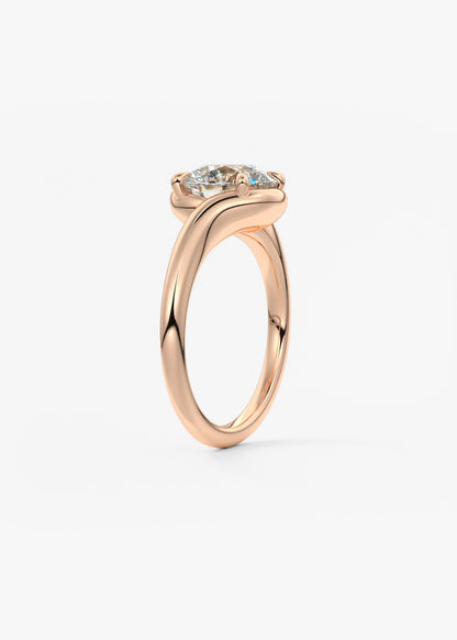 Round Swirl Lab Grown Diamond Engagement Ring