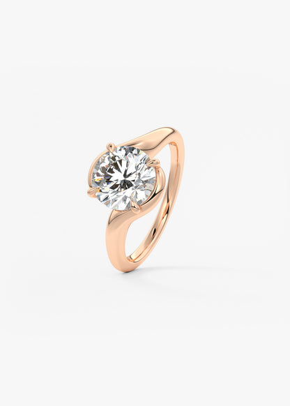 Round Swirl Lab Grown Diamond Engagement Ring