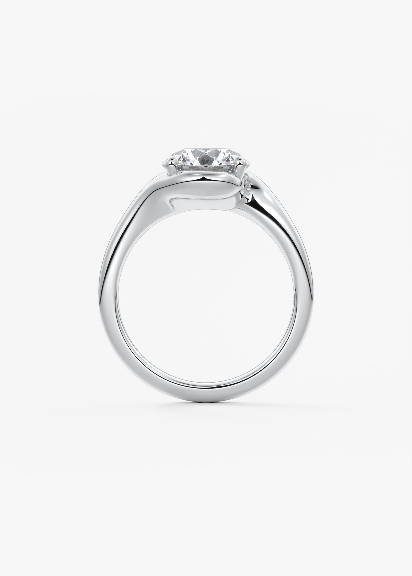 Round Swirl Lab Grown Diamond Engagement Ring