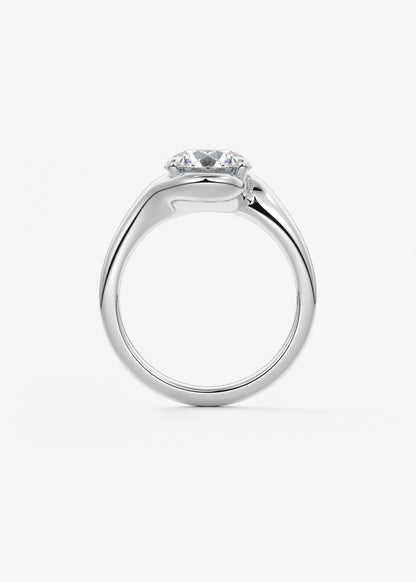 Round Swirl Lab Grown Diamond Engagement Ring