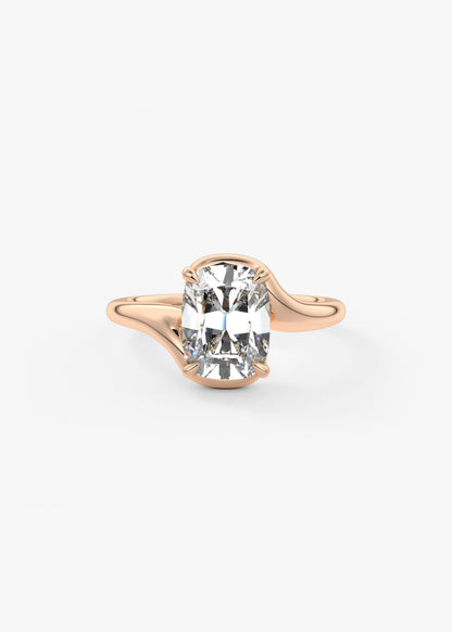 Cushion Swirl Lab Grown Diamond Engagement Ring