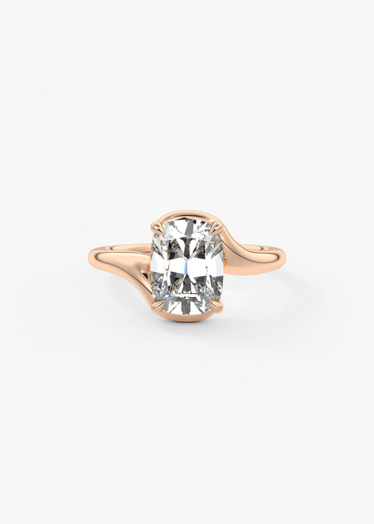 Cushion Swirl Lab Grown Diamond Engagement Ring