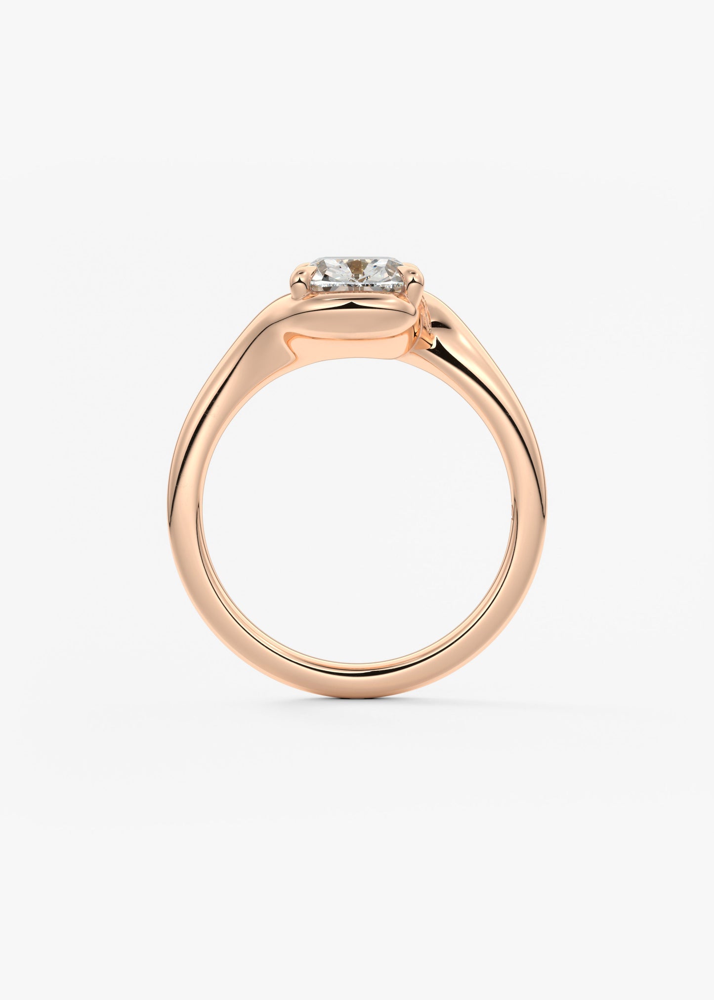 Cushion Swirl Lab Grown Diamond Engagement Ring