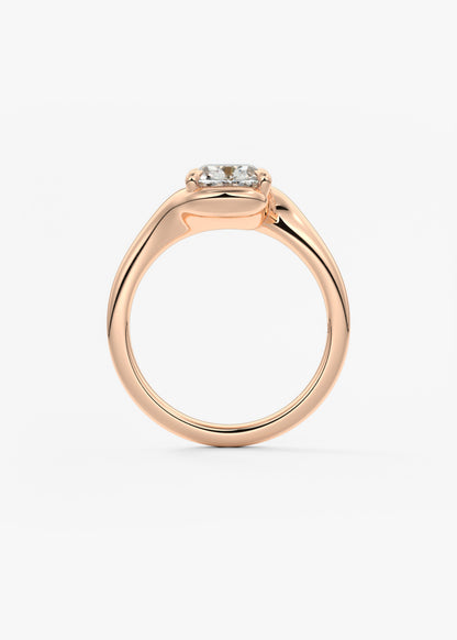 Cushion Swirl Lab Grown Diamond Engagement Ring