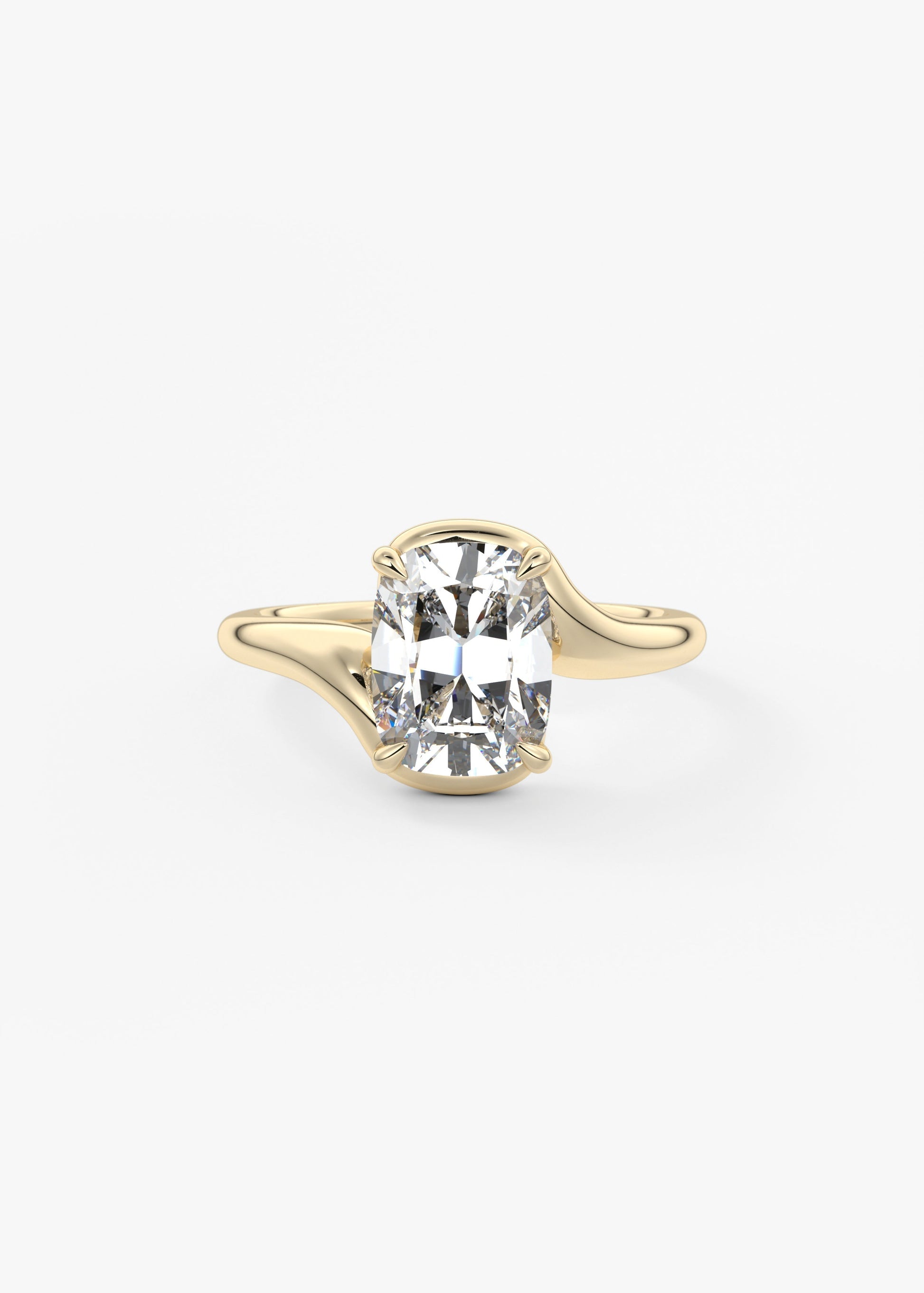 Cushion Swirl Lab Grown Diamond Engagement Ring