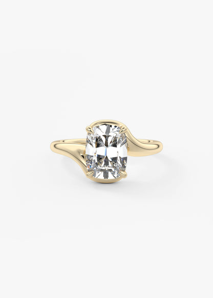 Cushion Swirl Lab Grown Diamond Engagement Ring