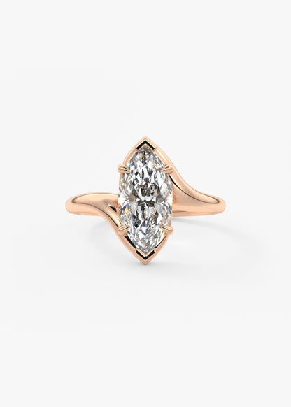 Marquise Swirl Lab Grown Diamond Engagement Ring