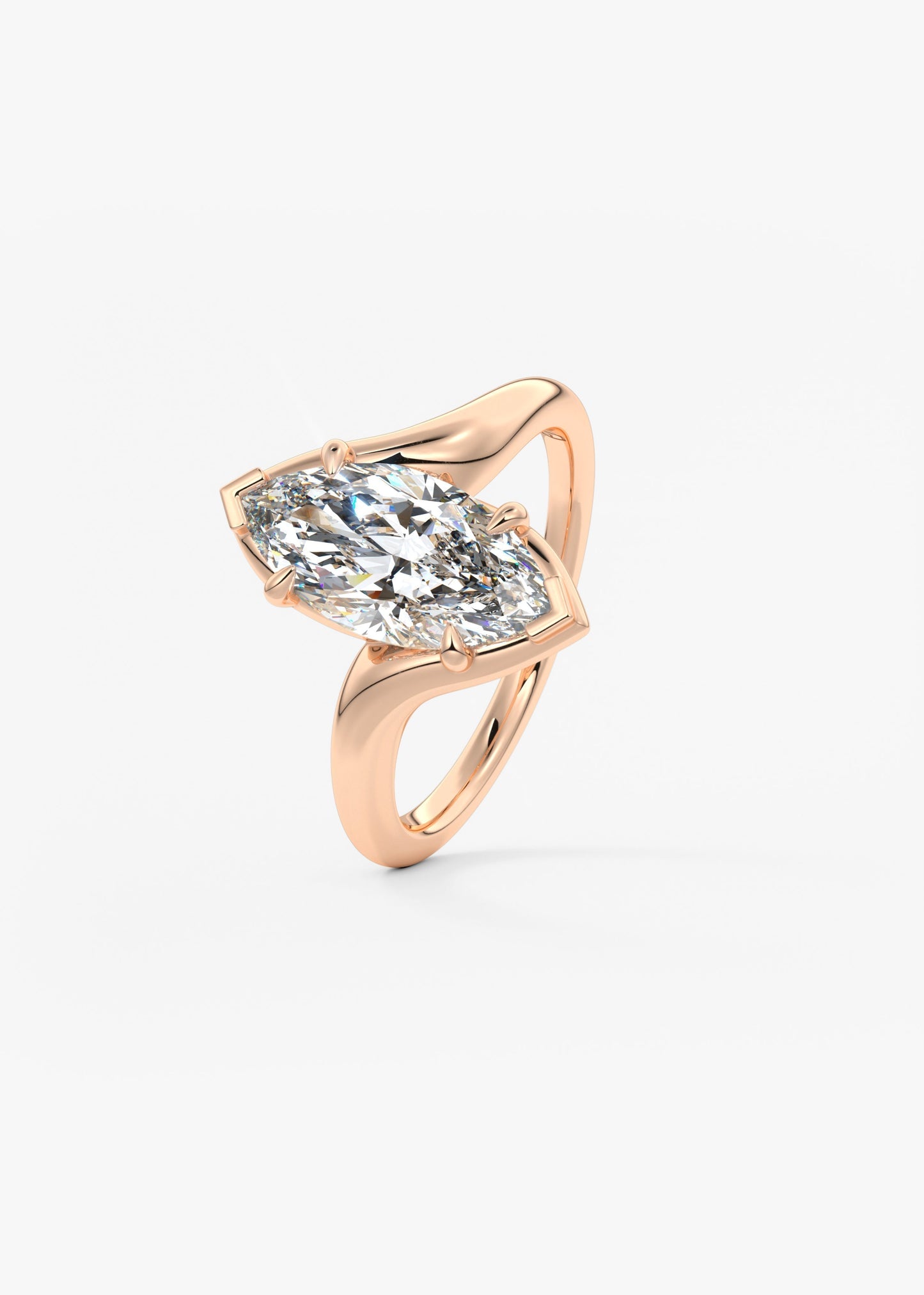 Marquise Swirl Lab Grown Diamond Engagement Ring