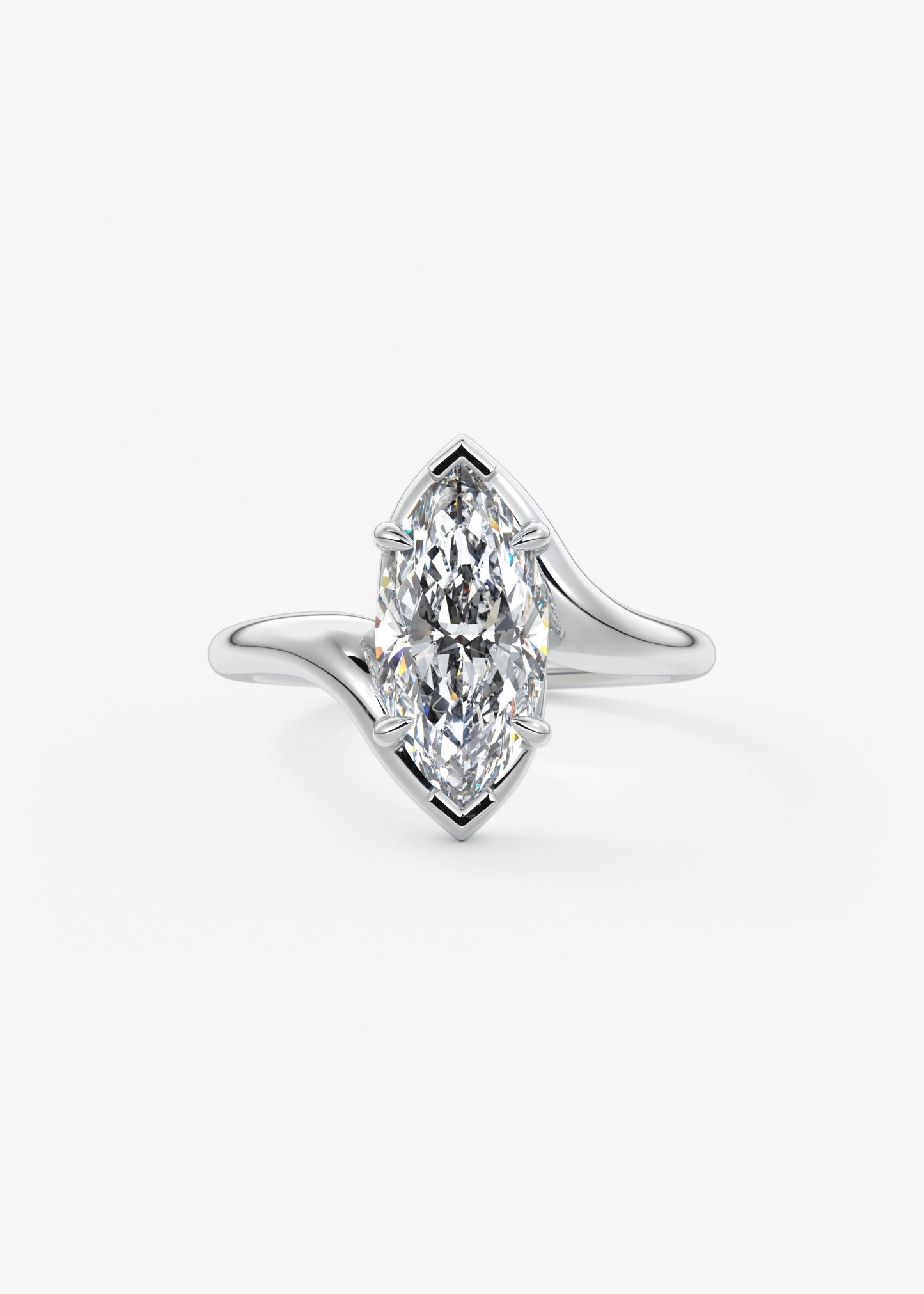 Marquise Swirl Lab Grown Diamond Engagement Ring