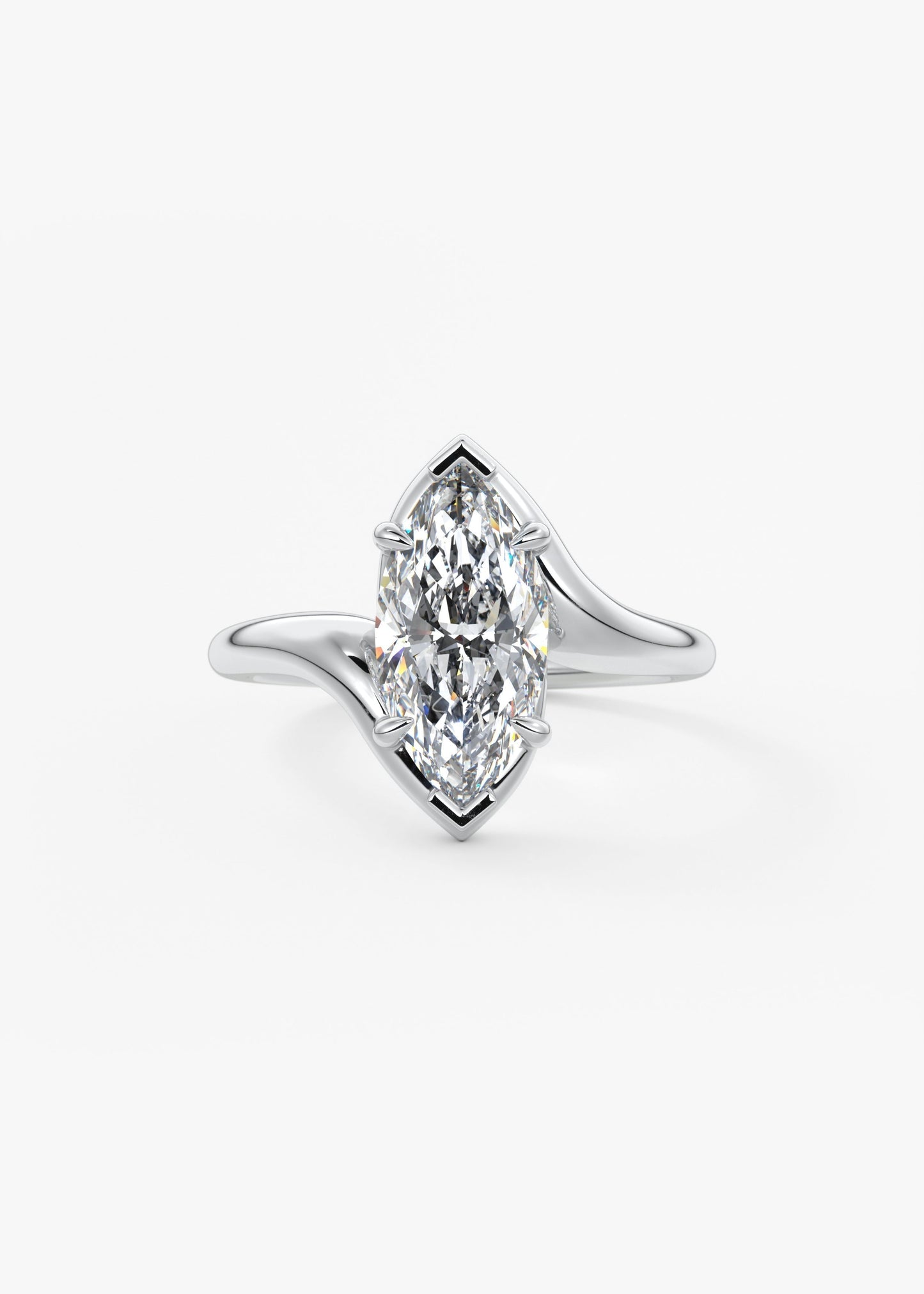 Marquise Swirl Lab Grown Diamond Engagement Ring