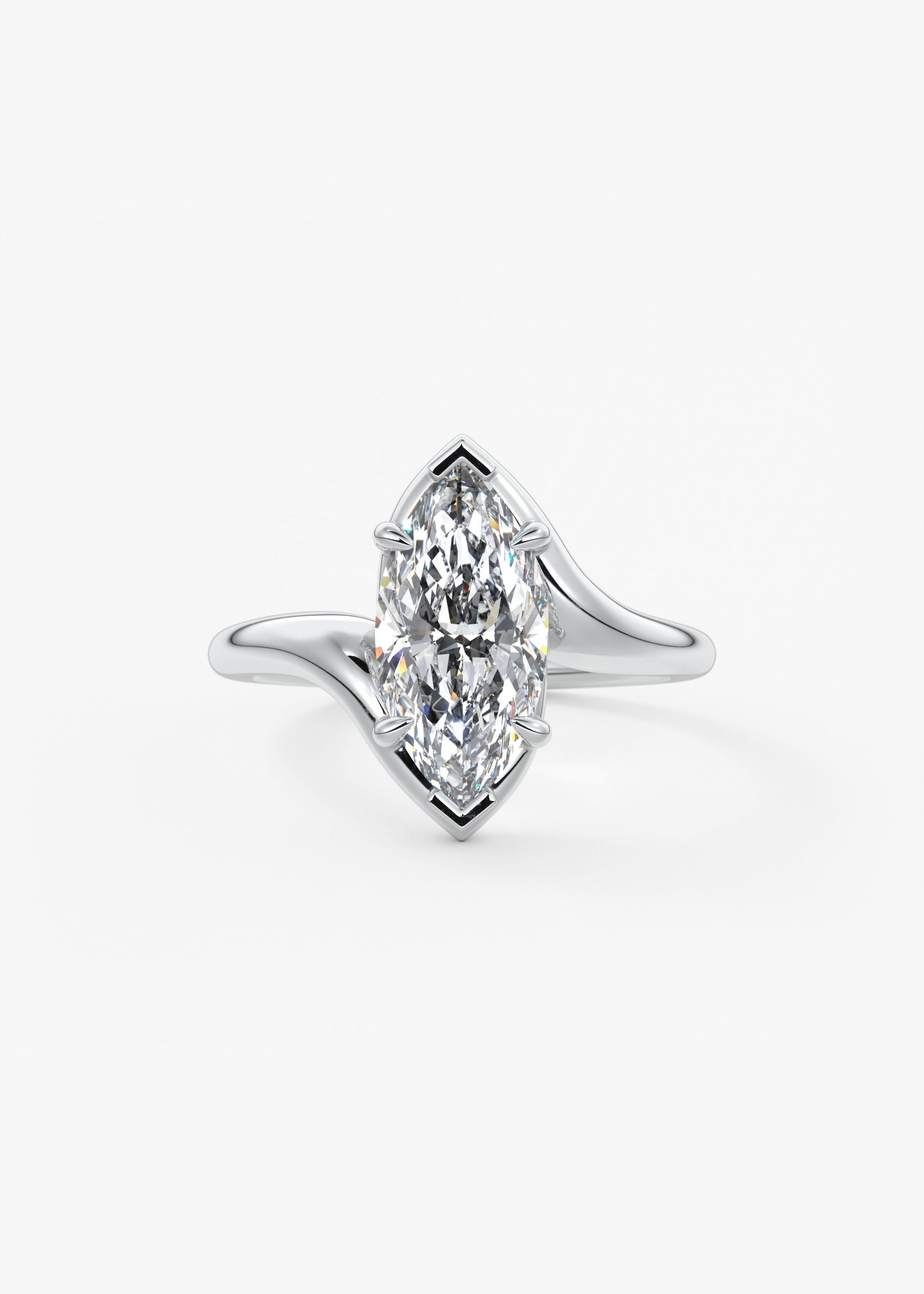 Marquise Swirl Lab Grown Diamond Engagement Ring