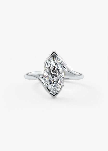 Marquise Swirl Lab Grown Diamond Engagement Ring