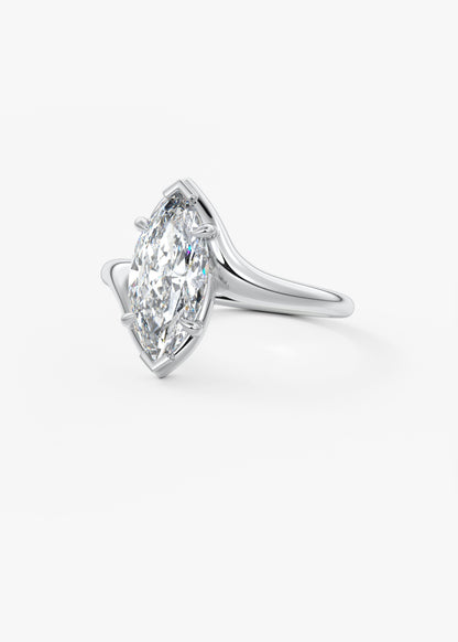 Marquise Swirl Lab Grown Diamond Engagement Ring