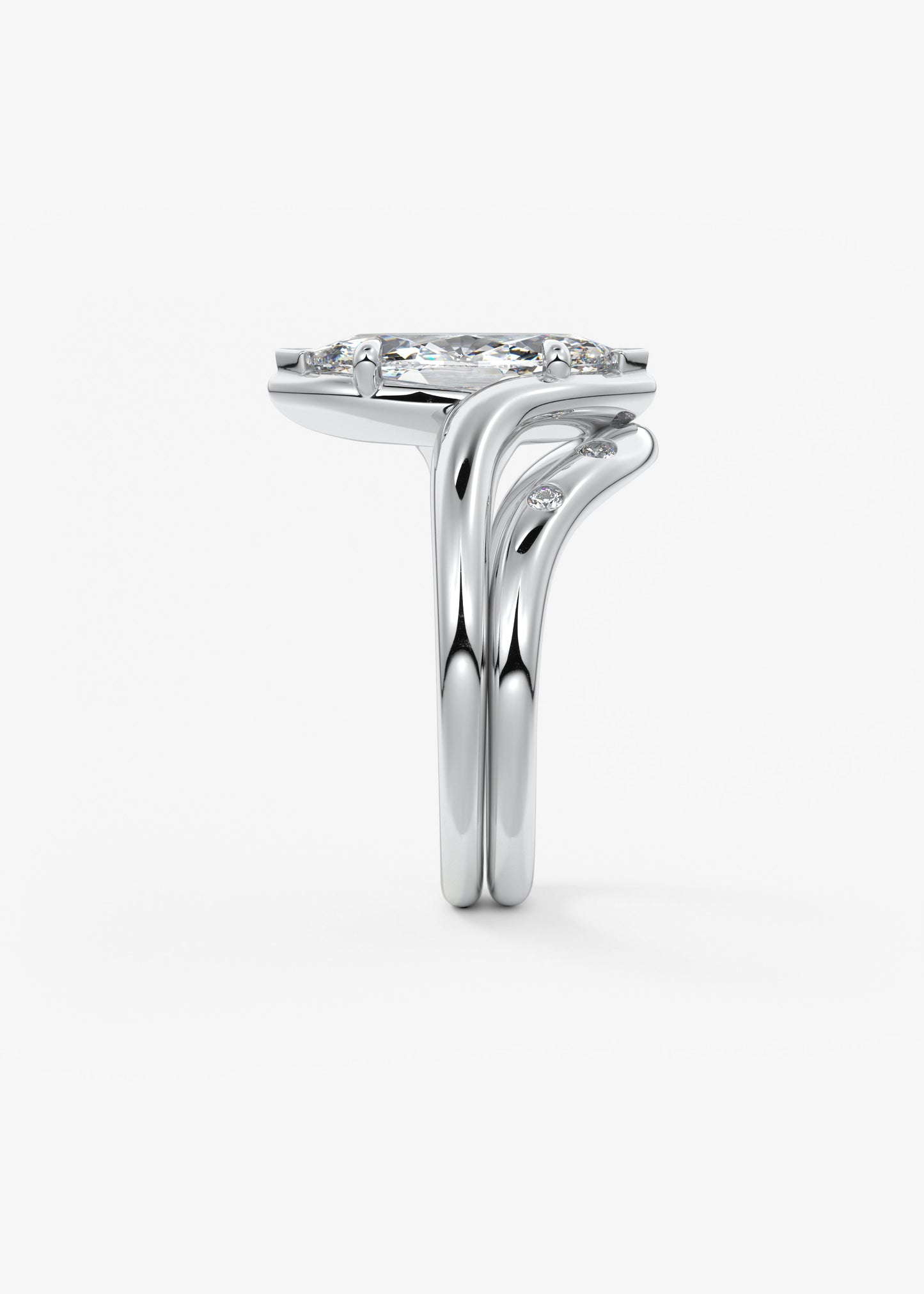 Marquise Swirl Lab Grown Diamond Engagement Ring