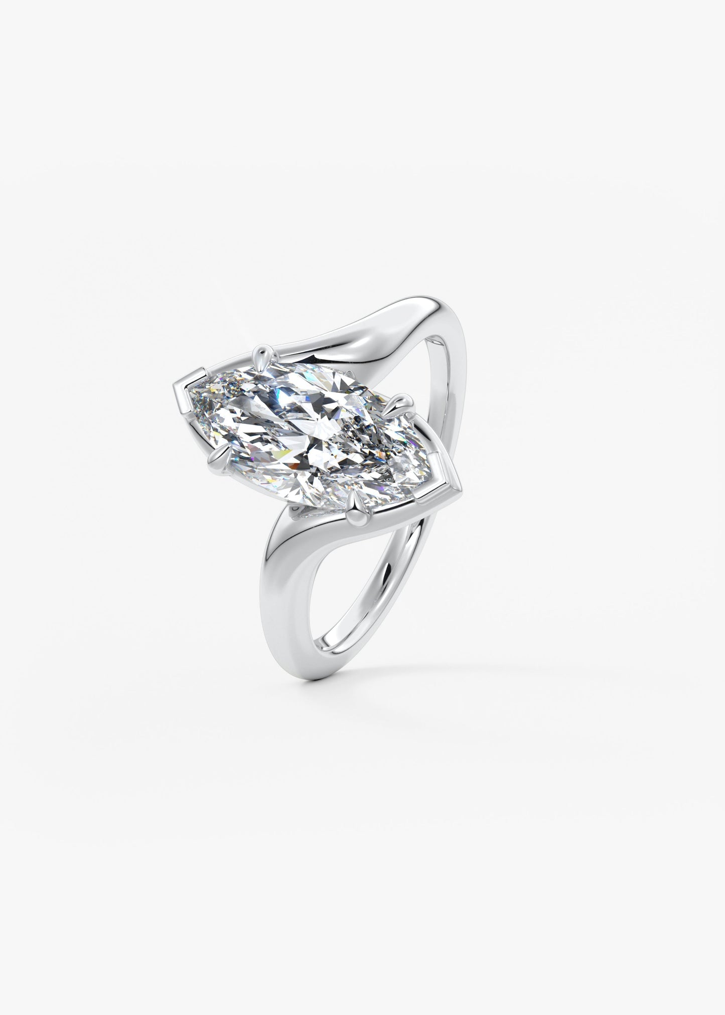 Marquise Swirl Lab Grown Diamond Engagement Ring