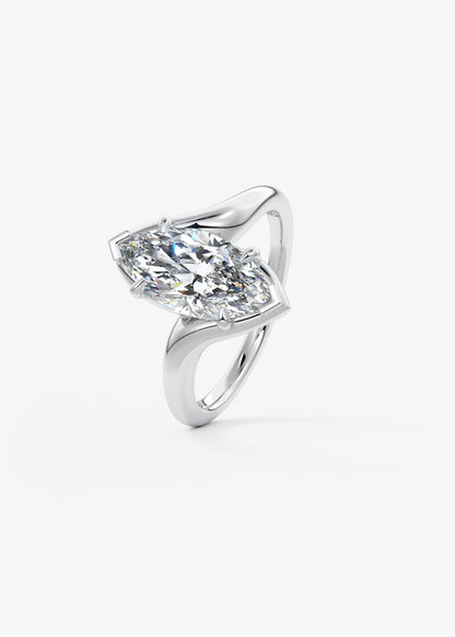 Marquise Swirl Lab Grown Diamond Engagement Ring