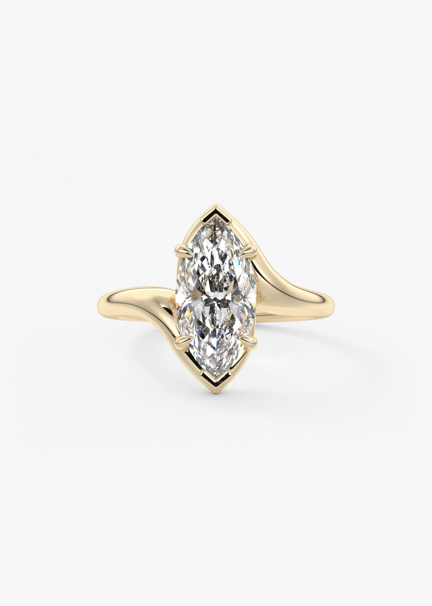 Marquise Swirl Lab Grown Diamond Engagement Ring