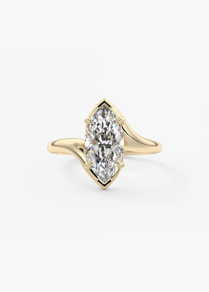 Marquise Swirl Lab Grown Diamond Engagement Ring