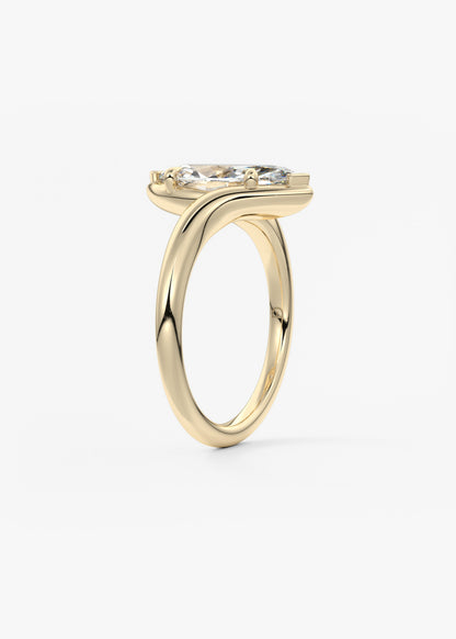 Marquise Swirl Lab Grown Diamond Engagement Ring