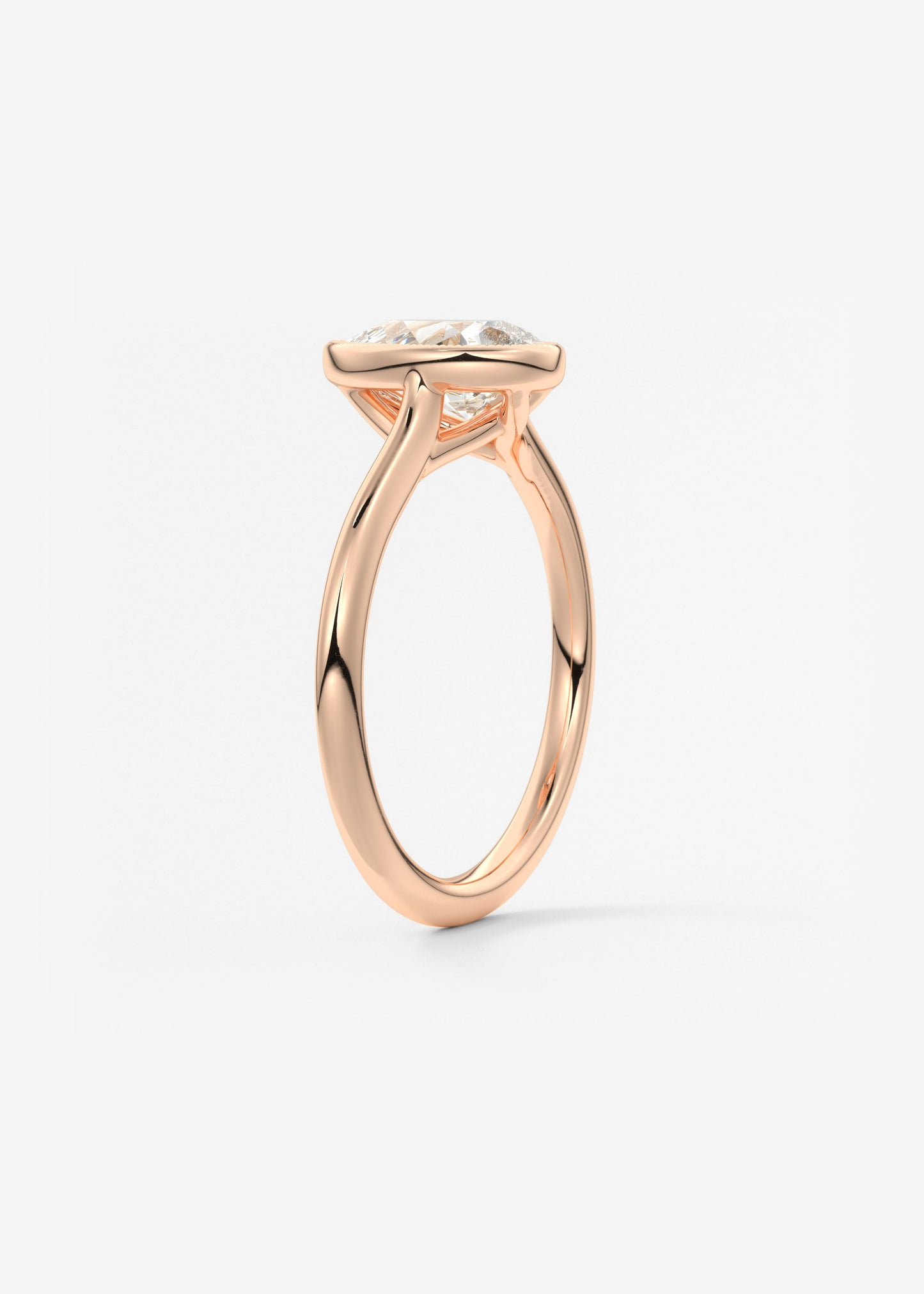 Pear Milgrain Bezel Lab Grown Diamond Engagement Ring