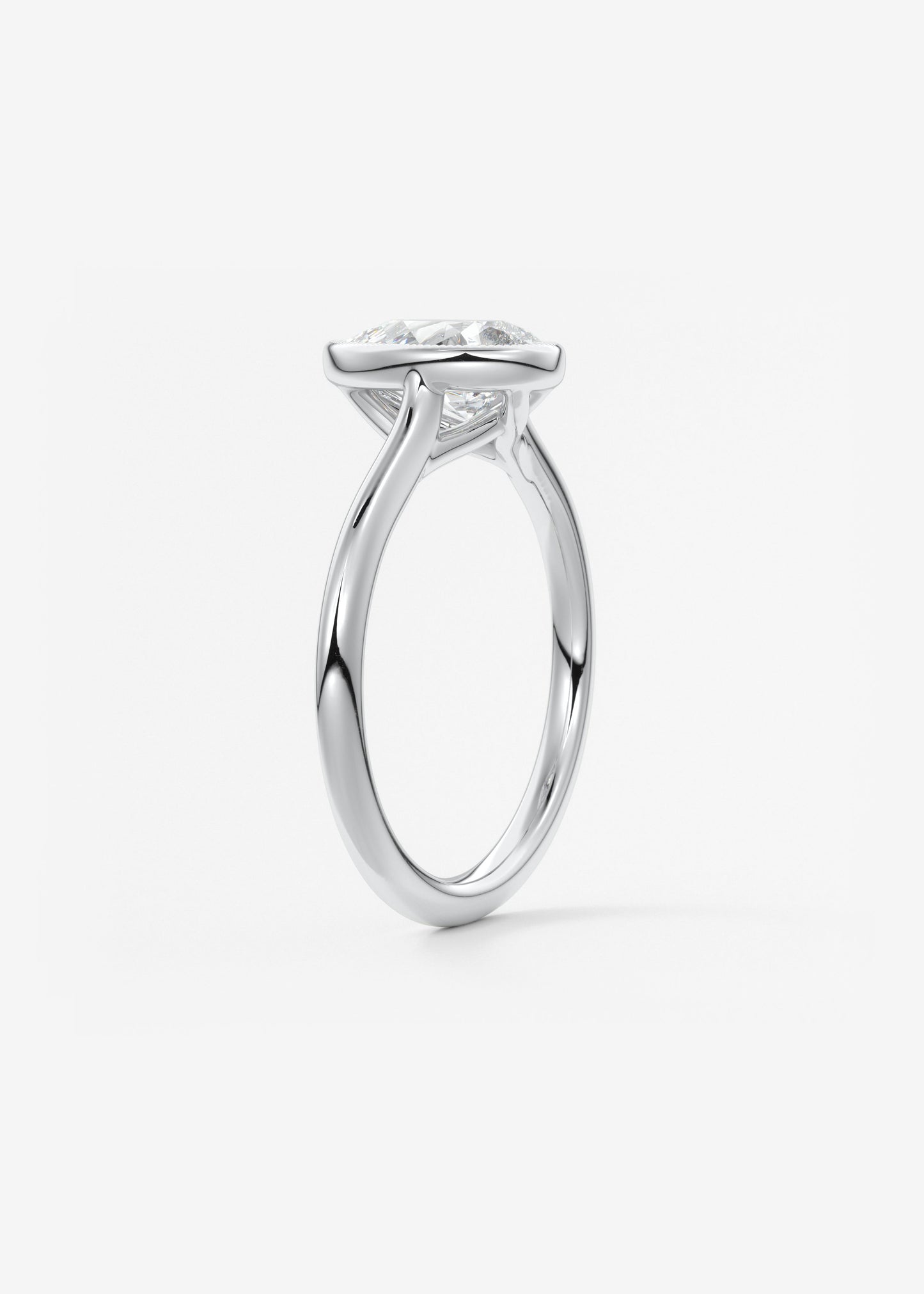 Pear Milgrain Bezel Lab Grown Diamond Engagement Ring