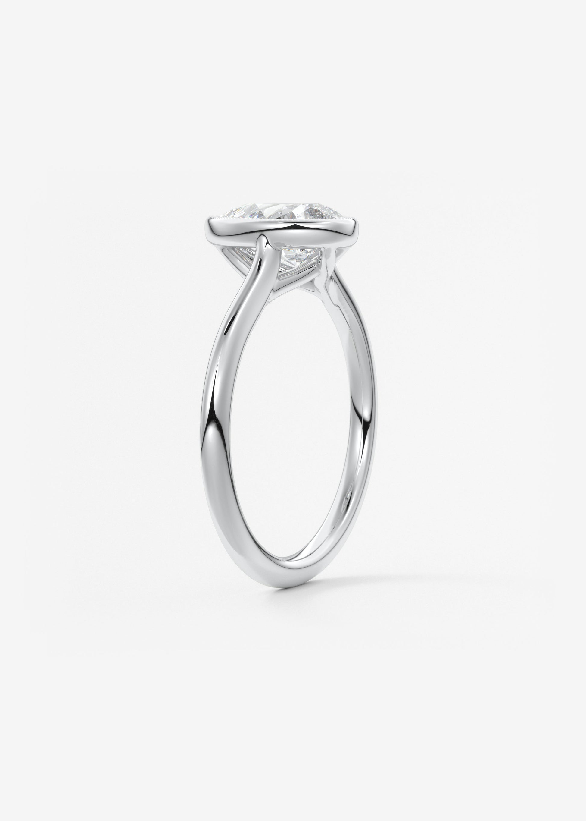 Pear Milgrain Bezel Lab Grown Diamond Engagement Ring