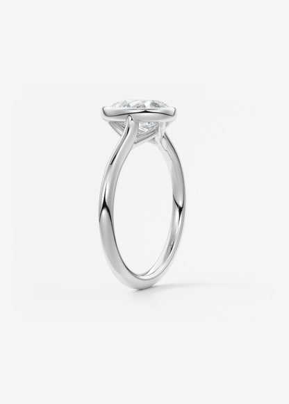 Pear Milgrain Bezel Lab Grown Diamond Engagement Ring