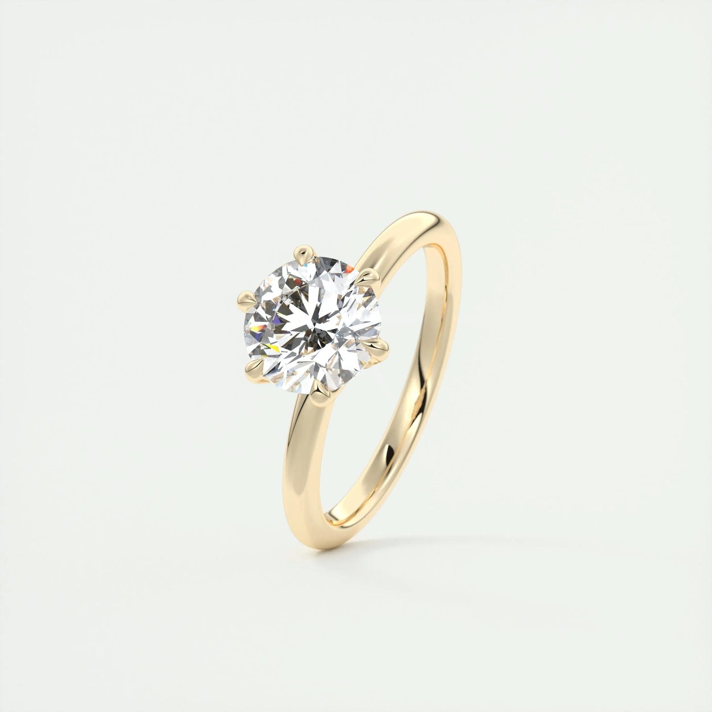 1.35 CT Round Cut Solitaire Moissanite Engagement Ring