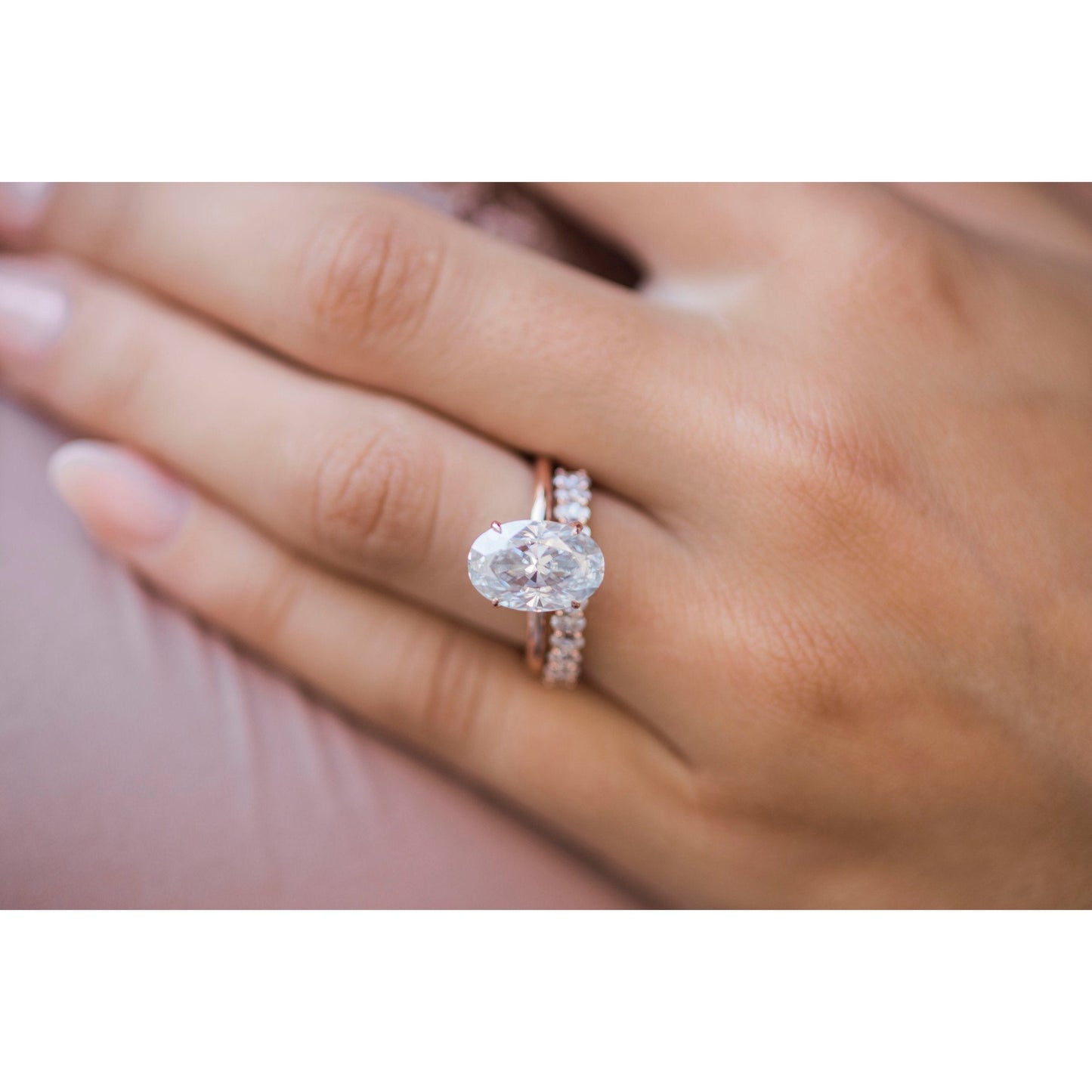 4.0 CT Oval Solitaire Moissanite Engagement Ring