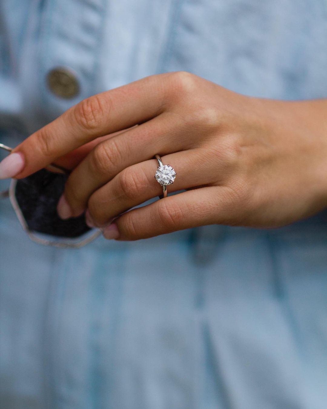 2.10 CT Rose Round Solitaire Moissanite Engagement Ring
