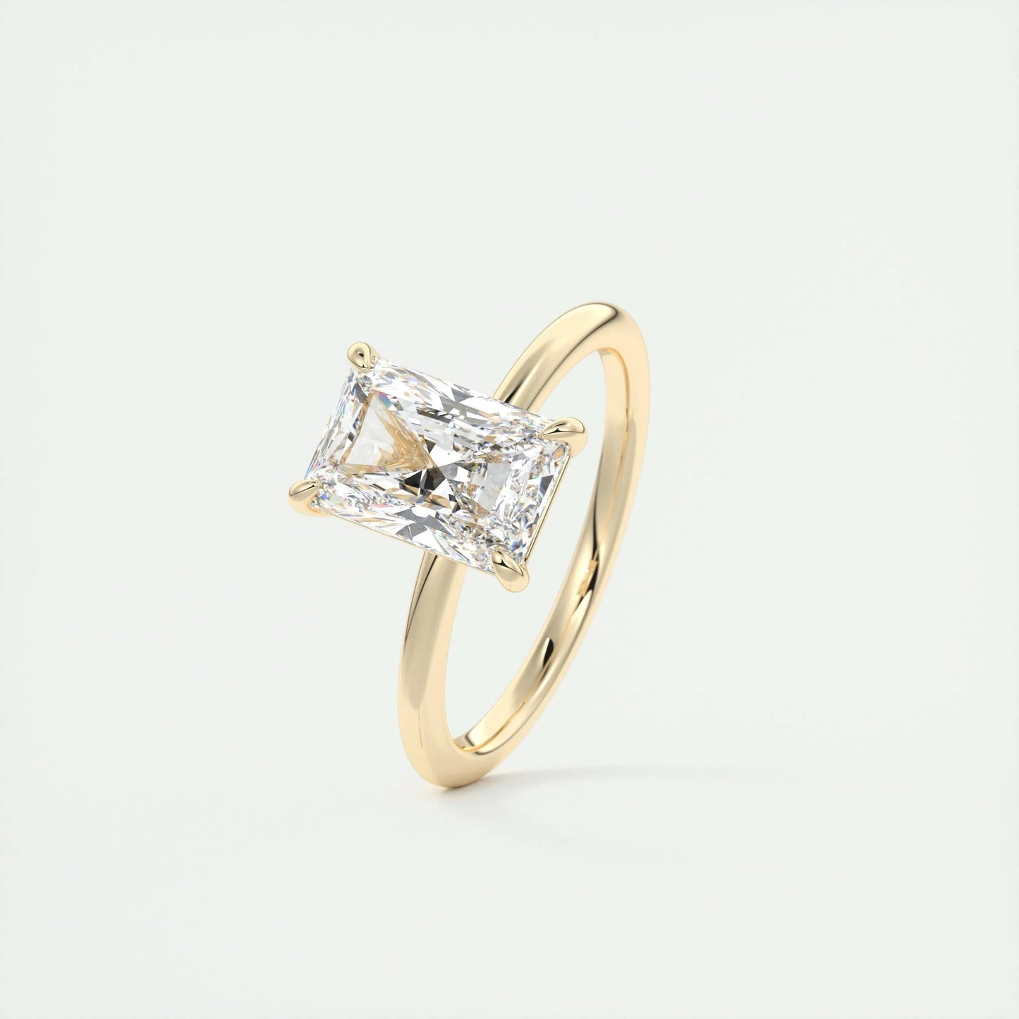 2.10 CT Radiant Cut Solitaire Moissanite Engagement Ring