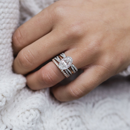 4 CT Oval Solitaire Lab Grown Diamond Engagement Ring
