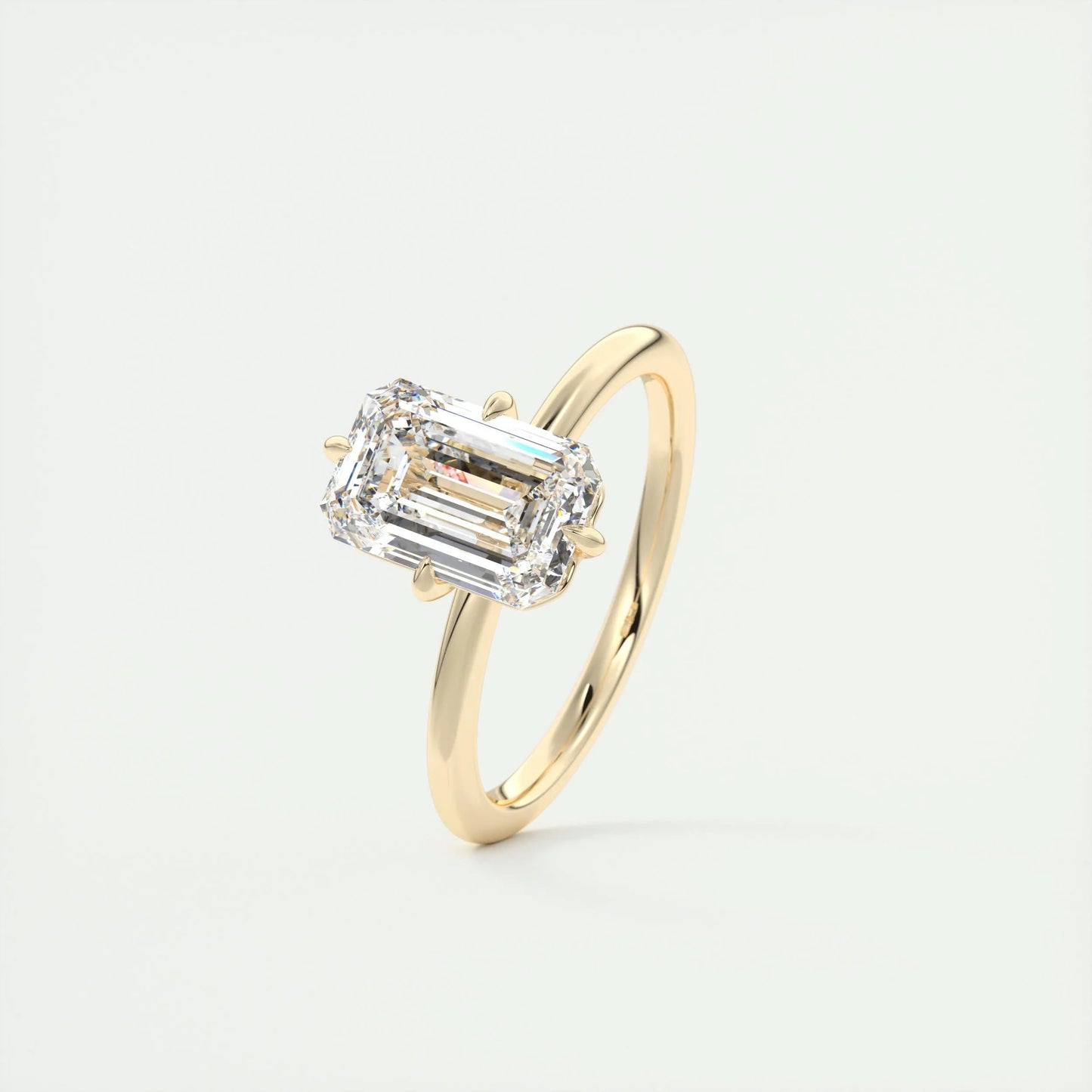 1.91 CT Emerald Cut Solitaire Moissanite Engagement Ring