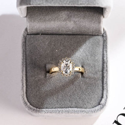 Stunning 1.0 - 2.0 CT Oval Moissanite Engagement Ring with Halo Design 5