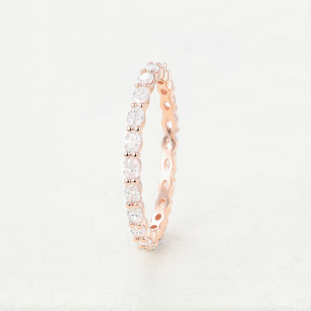 1.32 CT Oval Shaped Moissanite Full Eternity Wedding Band