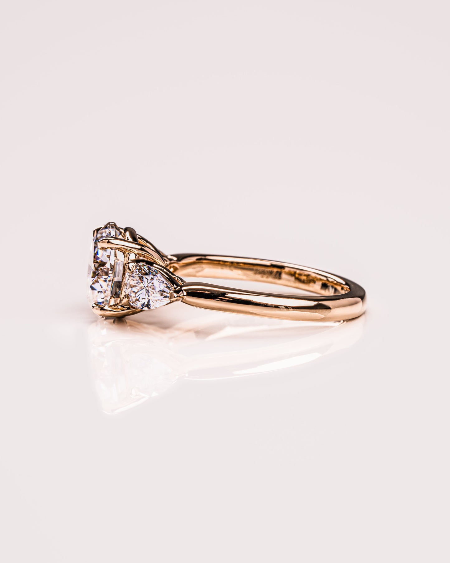 3.08 CT Round Three Stone Moissanite Engagement Ring