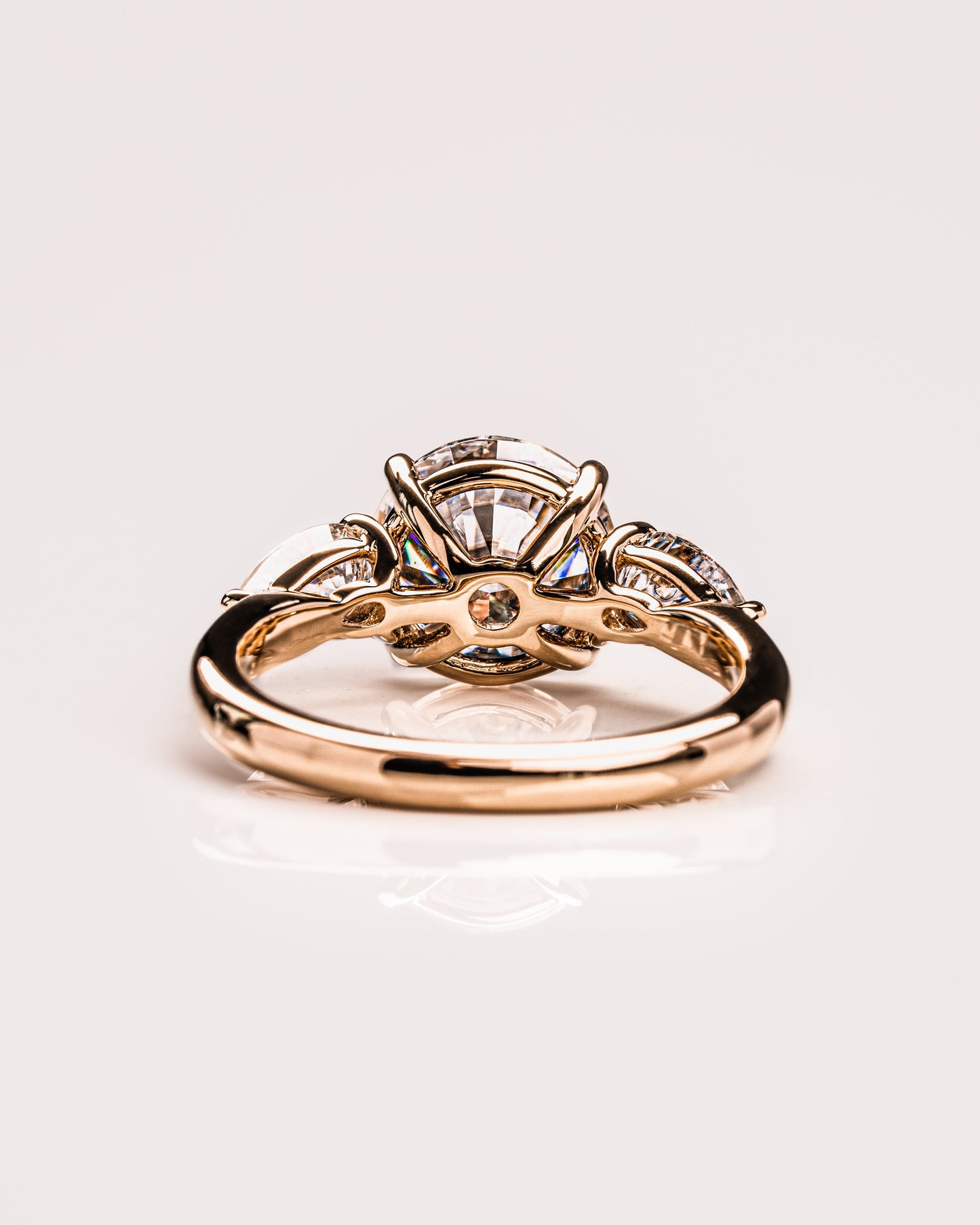 3.08 CT Round Three Stone Moissanite Engagement Ring