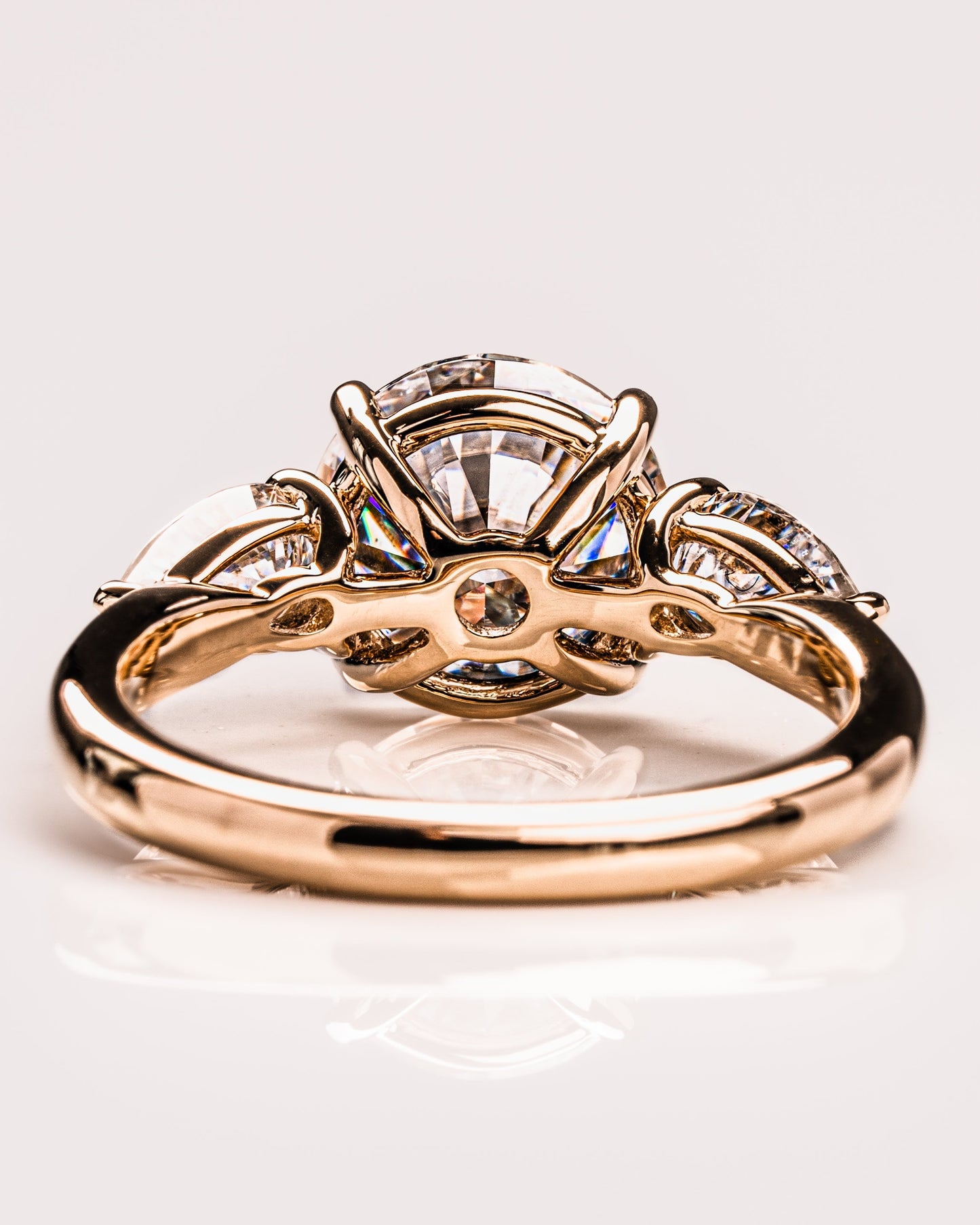 3.08 CT Round Three Stone Moissanite Engagement Ring