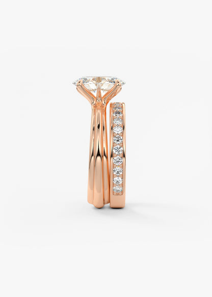 Oval Solitaire Triple Shank Lab Grown Diamond Engagement Ring