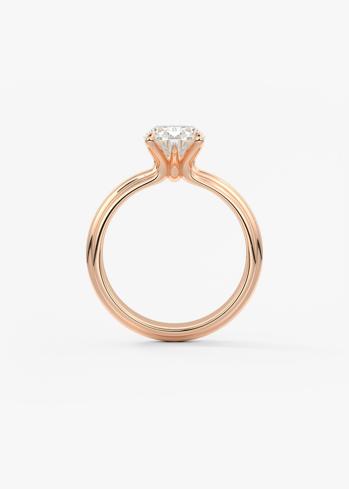 Oval Solitaire Triple Shank Lab Grown Diamond Engagement Ring
