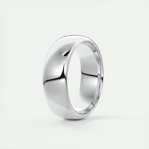 Classic Polished Finish White Gold Men's Band