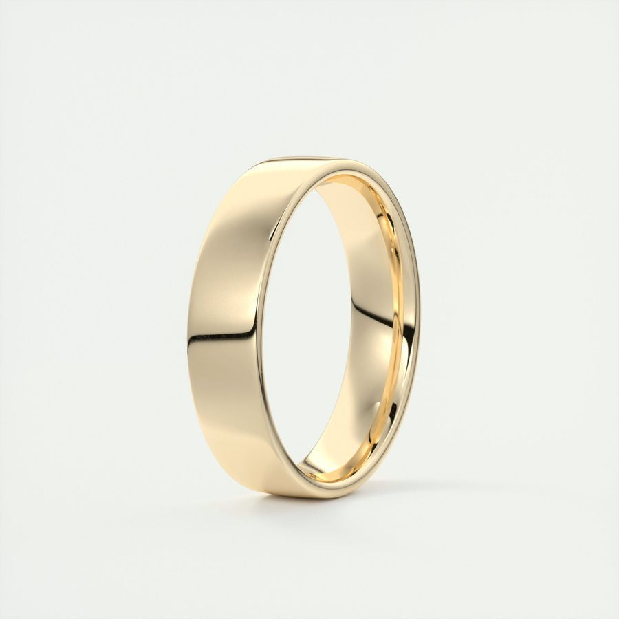 Polished Finish Regular Yellow Gold Men's Band