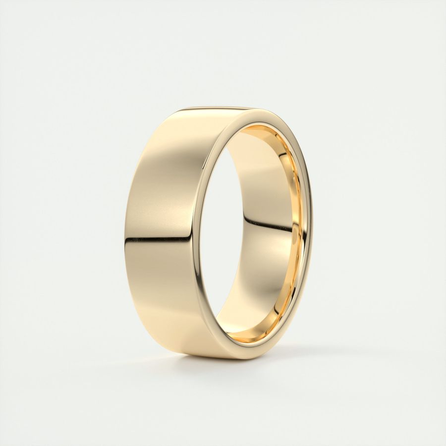 Polished Finish Classic Yellow Gold Men's Band