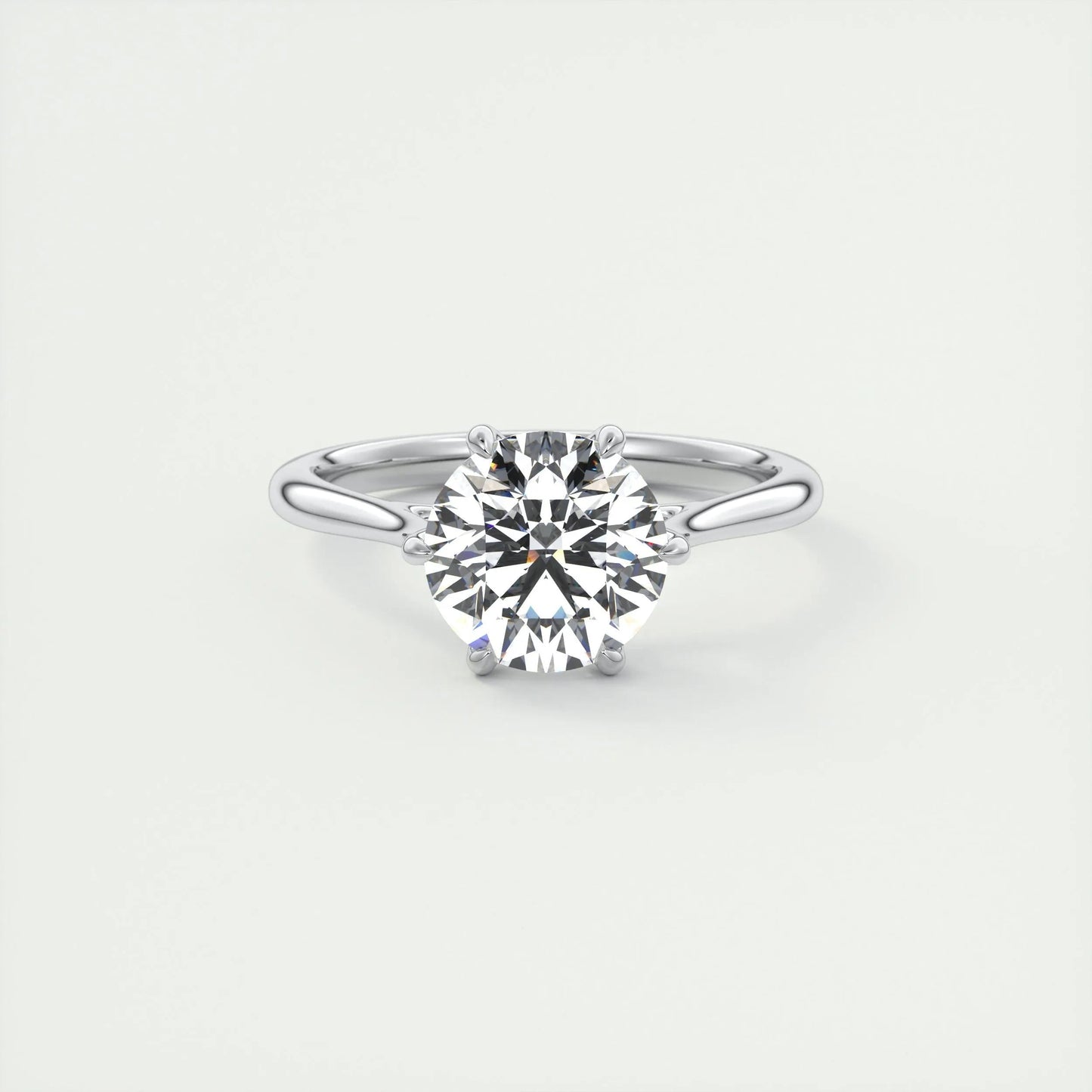 1.35 CT Round Cut Solitaire Moissanite Engagement Ring