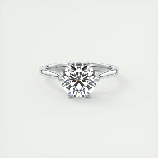 1.35 CT Round Cut Solitaire Moissanite Engagement Ring