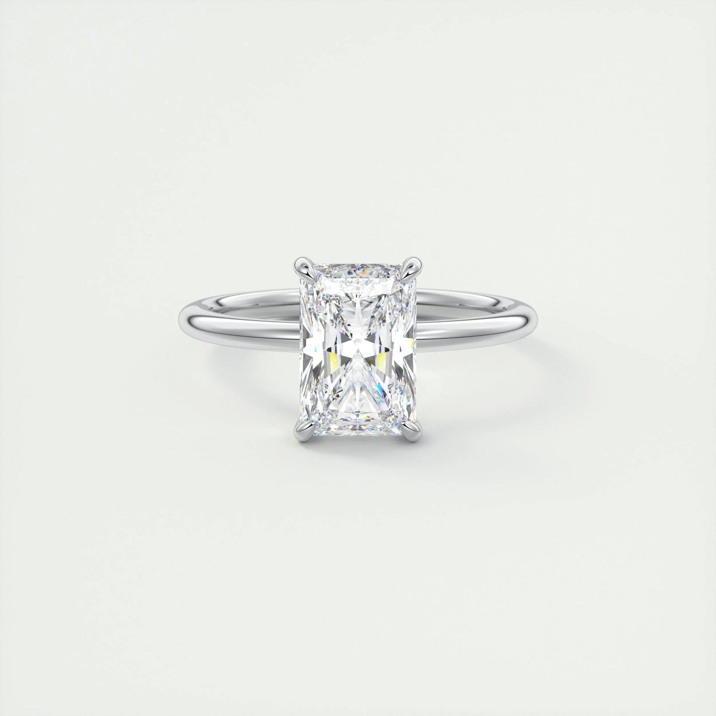 2.10 CT Radiant Cut Solitaire Moissanite Engagement Ring