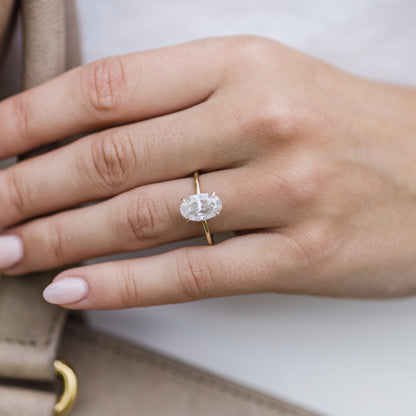 2.8 CT Oval Solitaire Lab Grown Diamond Engagement Ring