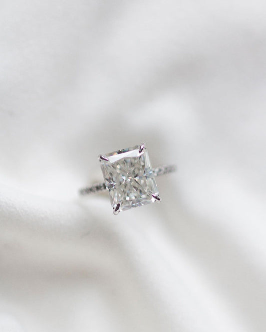 4.79 CT Radiant Cut Solitaire Moissanite Engagement Ring