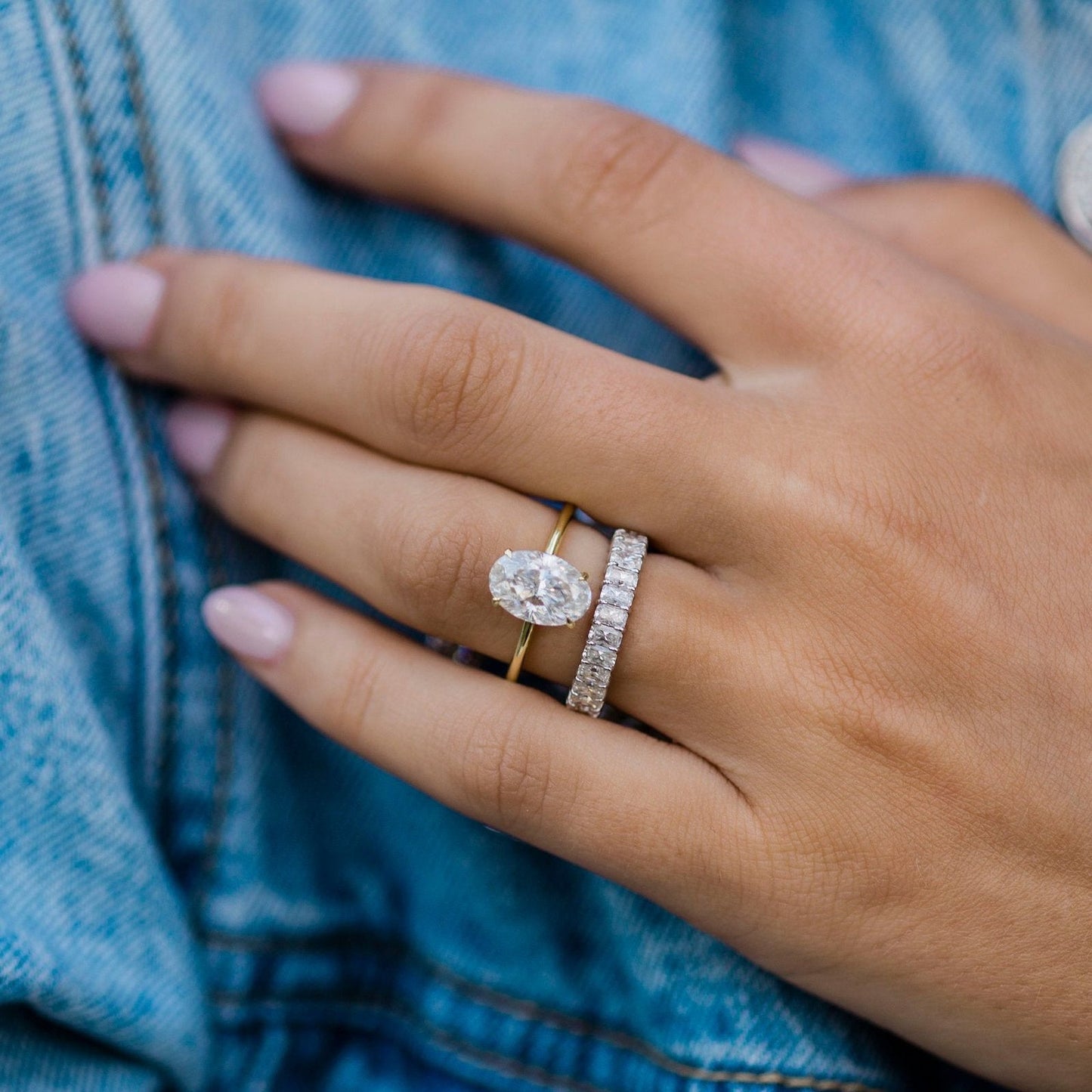 2.7 CT Oval Hidden Halo Lab Grown Diamond Engagement Ring